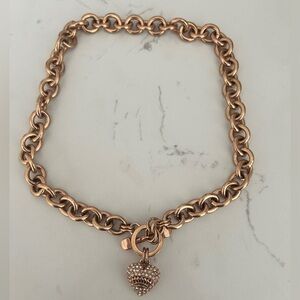 Vintage Juicy Couture Gold-Tone Heart Charm Necklace- EUC